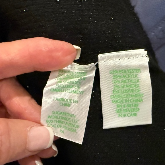 NWT Lilly Pulitzer Morgan Black Sweater Crystal Buttons on Shoulder - Picture 7 of 7